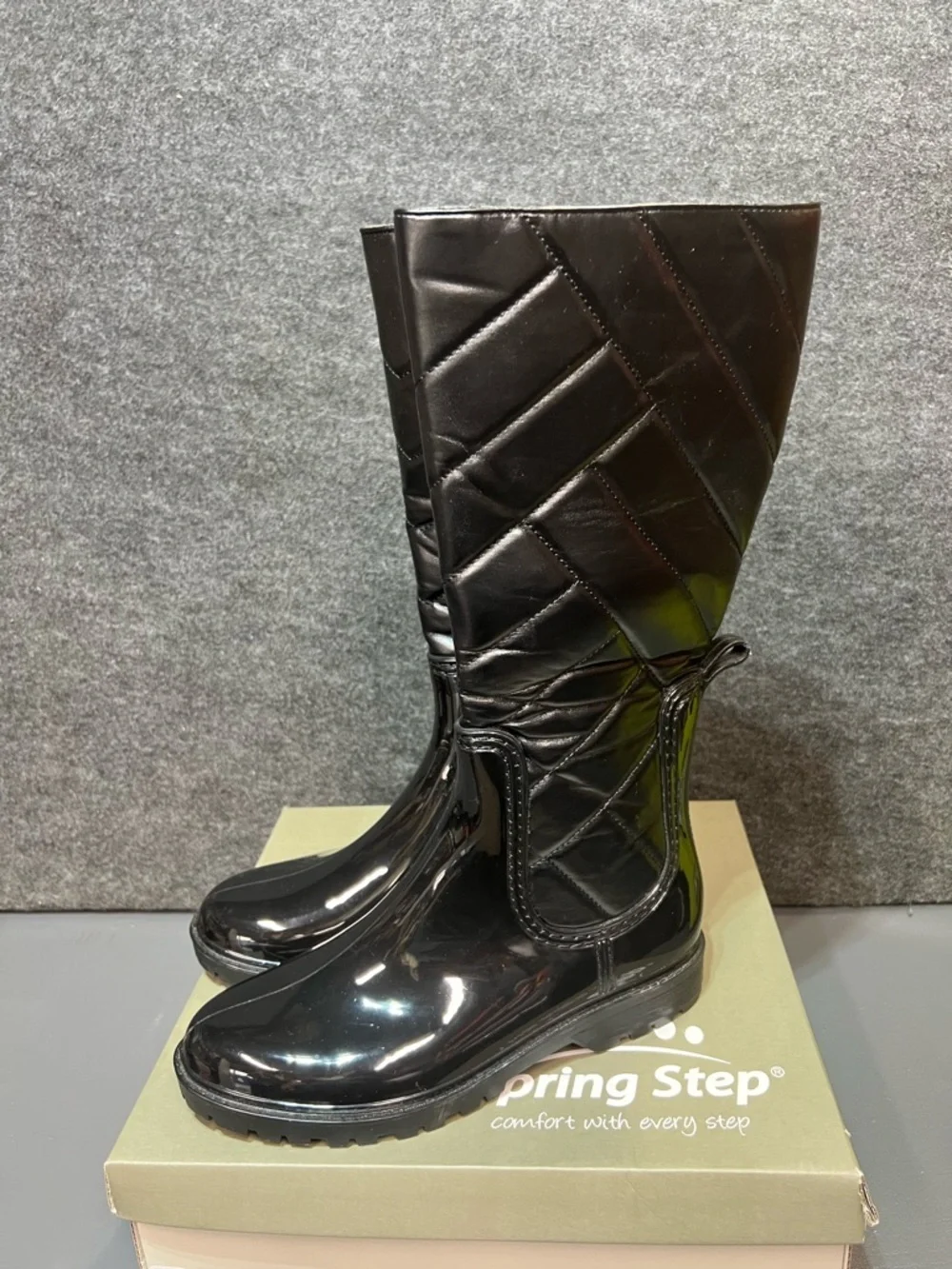 Spring Step Maiza Waterproof Quilted Rain Boots Women’s Size 9